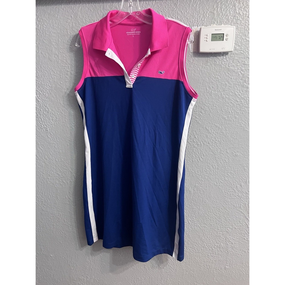 Vineyard Vines Women's Blue Pink Sleeveless Athletic Dress Size Large